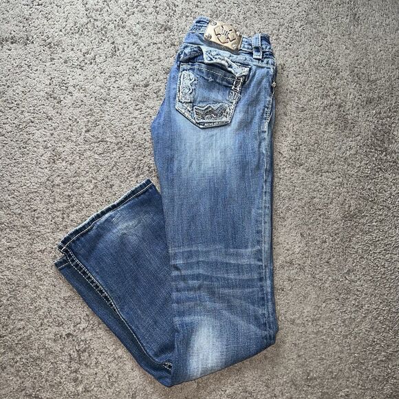 Miss Me Jeans Womens Size 28x32 Bootcut Medium Wash *read* - Picture 1 of 9